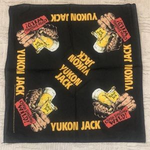 Vintage Yukon Jack Chase Something Wild black Bandana Handkerchief - New